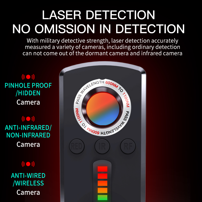 Anti Spy Tracker Hidden Camera Detector Wireless RF Signal Bug Detector Infrared GPS Search Gadget Automation Alarm