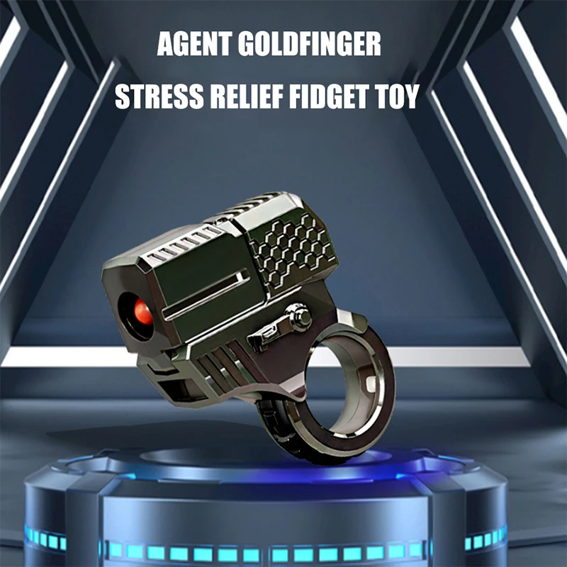 Anti Stress Fidget Paragraph Ring EDC Metal Push Slider Stress Relief ADHD Toy Sensory Toys for Autism Gift Box Agent