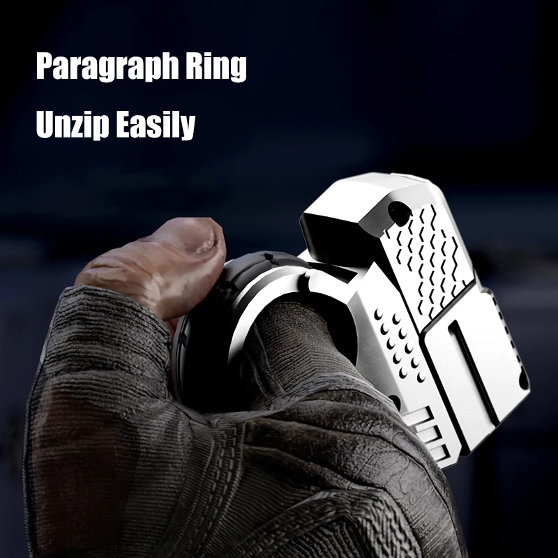 Anti Stress Fidget Paragraph Ring EDC Metal Push Slider Stress Relief ADHD Toy Sensory Toys for Autism Gift Box Agent