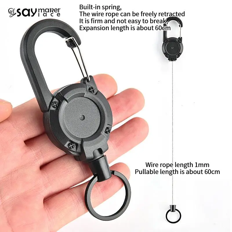 Anti-theft Metal Easy-to-pull Buckle Rope Elastic Keychain Sporty Retractable Key Ring Anti Lost Yoyo Ski Pass ID Card Anti-theft Metal Easy-to-pull Buckle Rope Elastic Keychain Sporty Retractable Key Ring Anti Lost Yoyo Ski Pass ID Card