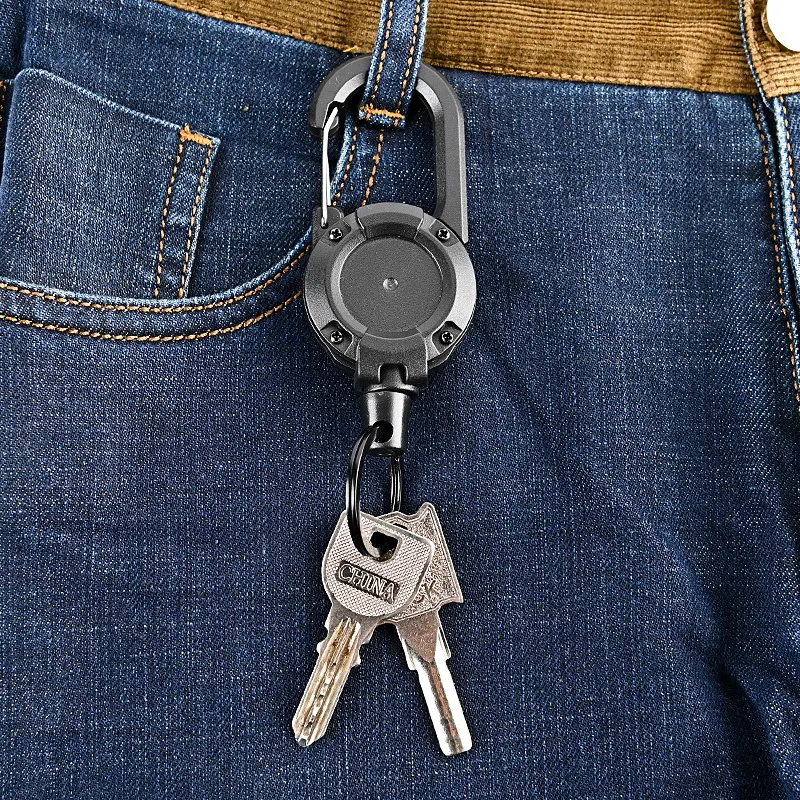 Anti-theft Metal Easy-to-pull Buckle Rope Elastic Keychain Sporty Retractable Key Ring Anti Lost Yoyo Ski Pass ID Card Anti-theft Metal Easy-to-pull Buckle Rope Elastic Keychain Sporty Retractable Key Ring Anti Lost Yoyo Ski Pass ID Card