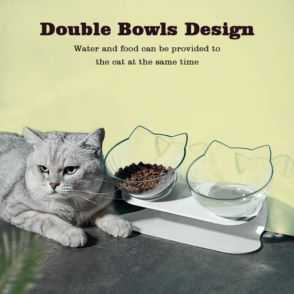 Anti Vomiting Cat Bowl Double Feeder Anti Vomiting Cat Bowl Double Feeder