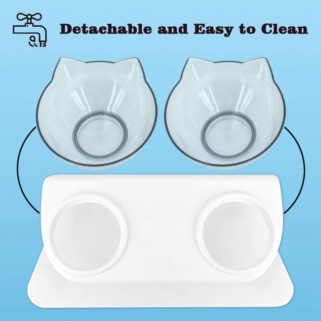 Anti Vomiting Cat Bowl Double Feeder Anti Vomiting Cat Bowl Double Feeder