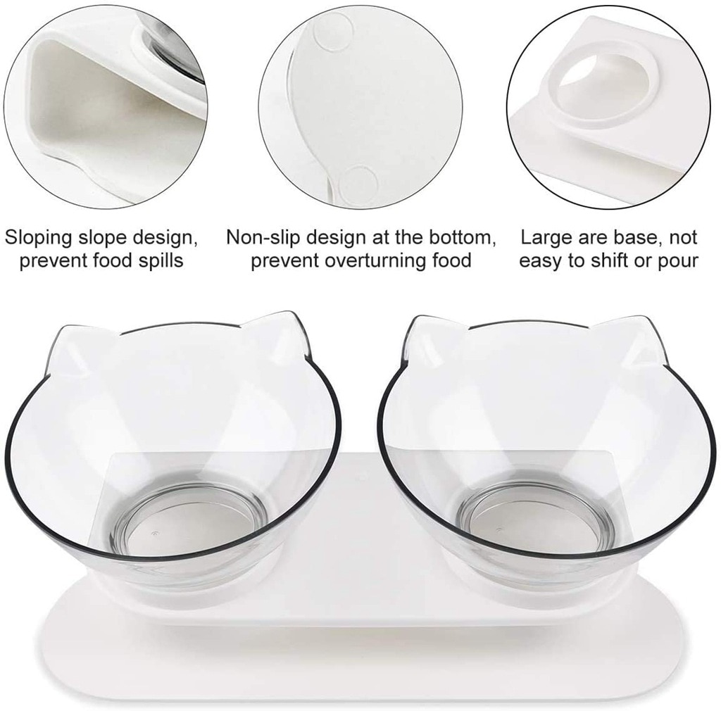 Anti Vomiting Cat Bowl Double Feeder Anti Vomiting Cat Bowl Double Feeder