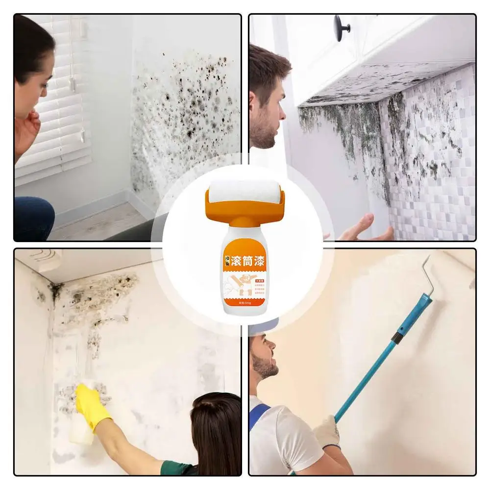 Antibacterial Wall Paint Strong Repair Wall Paint Household White Latex Paint With Roller Brush for Living Room Kitchen