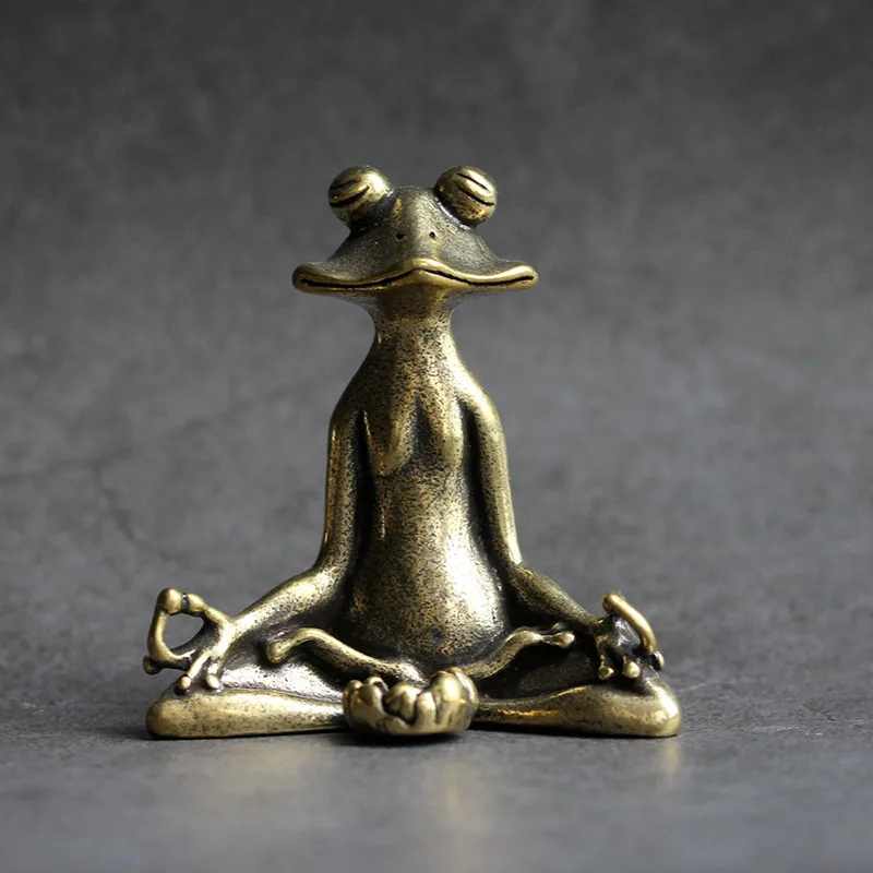 Antique Brass Meditation Zen Frog Statue Ornament Copper Animal Sculpture Incense Burner Home Desk Decorations Tea Pet Antique Brass Meditation Zen Frog Statue Ornament Copper Animal Sculpture Incense Burner Home Desk Decorations Tea Pet