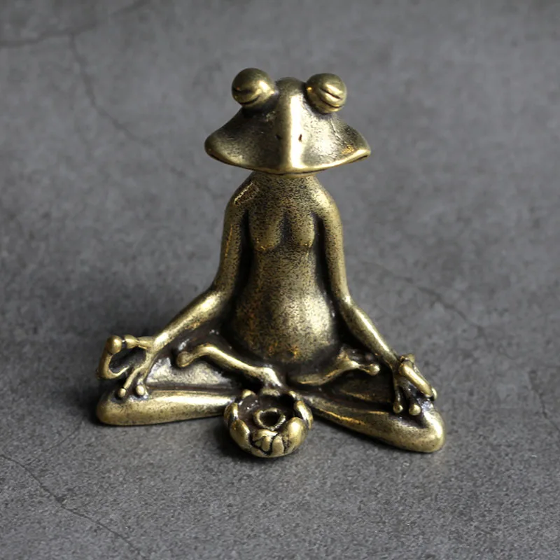 Antique Brass Meditation Zen Frog Statue Ornament Copper Animal Sculpture Incense Burner Home Desk Decorations Tea Pet Antique Brass Meditation Zen Frog Statue Ornament Copper Animal Sculpture Incense Burner Home Desk Decorations Tea Pet