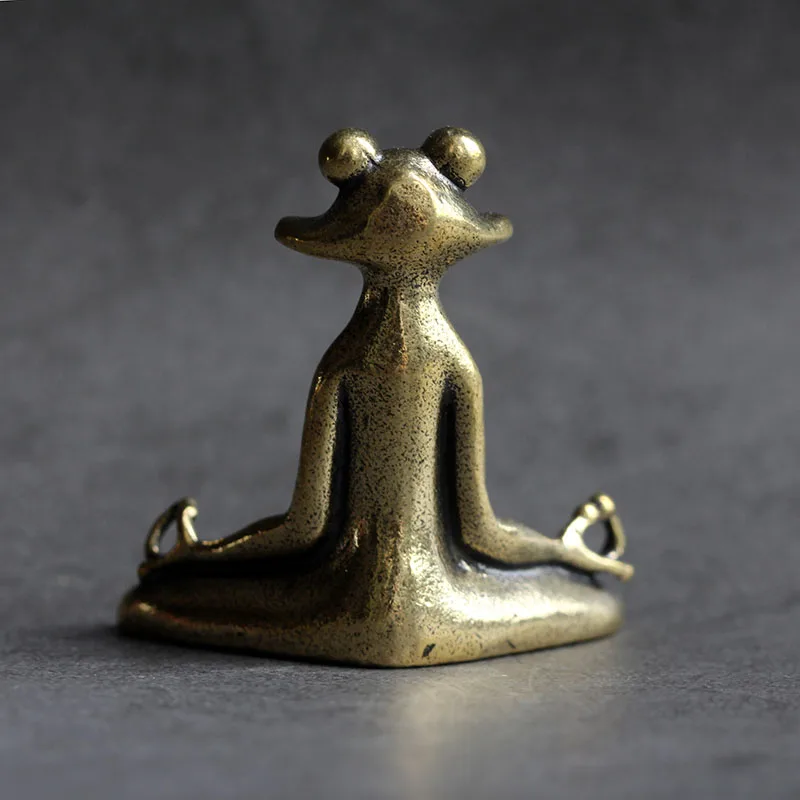 Antique Brass Meditation Zen Frog Statue Ornament Copper Animal Sculpture Incense Burner Home Desk Decorations Tea Pet Antique Brass Meditation Zen Frog Statue Ornament Copper Animal Sculpture Incense Burner Home Desk Decorations Tea Pet