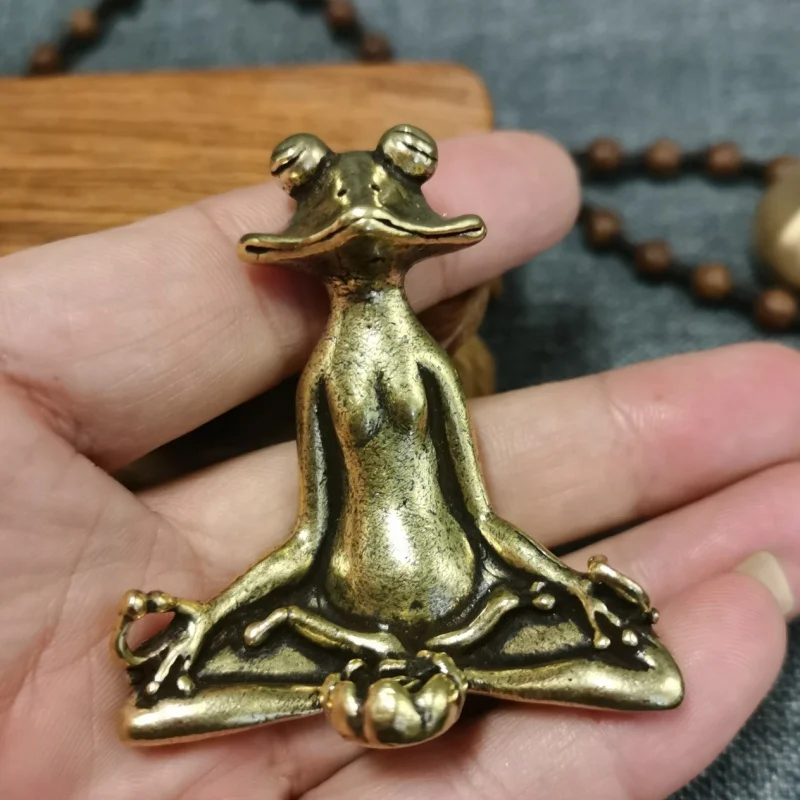 Antique Brass Meditation Zen Frog Statue Ornament Copper Animal Sculpture Incense Burner Home Desk Decorations Tea Pet Antique Brass Meditation Zen Frog Statue Ornament Copper Animal Sculpture Incense Burner Home Desk Decorations Tea Pet