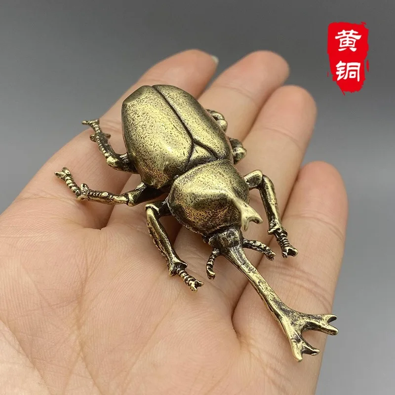 Antique Bronze Beetles Miniature Figurine Small Desk Decorations Vintage Copper Insect Tea Pets Ornament Home Decor Antique Bronze Beetles Miniature Figurine Small Desk Decorations Vintage Copper Insect Tea Pets Ornament Home Decor