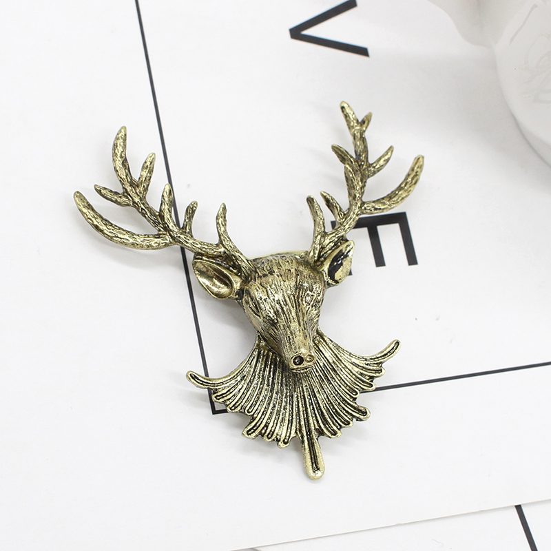 Antique Bronze Plated Metal Deer Brooch Antique Bronze Plated Metal Deer Brooch