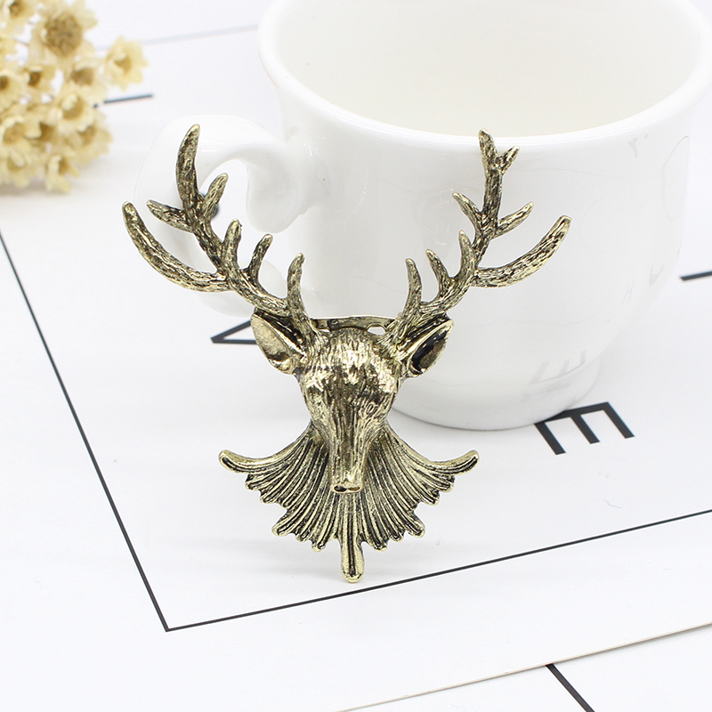 Antique Bronze Plated Metal Deer Brooch Antique Bronze Plated Metal Deer Brooch