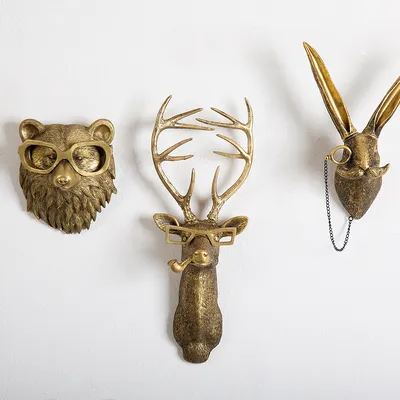 Antique Bronze Resin Animal Head Hook for Wall Antique Bronze Resin Animal Head Hook for Wall