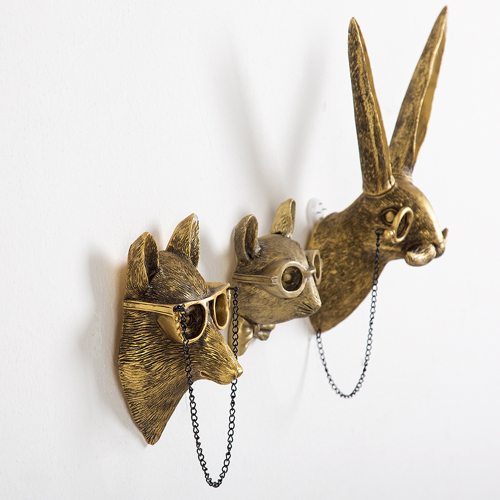 Antique Bronze Resin Animal Head Hook for Wall Antique Bronze Resin Animal Head Hook for Wall