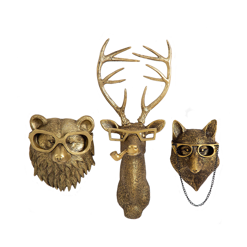 Antique Bronze Resin Animal Head Hook for Wall Antique Bronze Resin Animal Head Hook for Wall