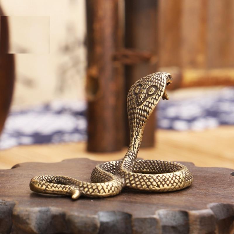 Antique Copper Cobra Snake Figurine Antique Copper Cobra Snake Figurine