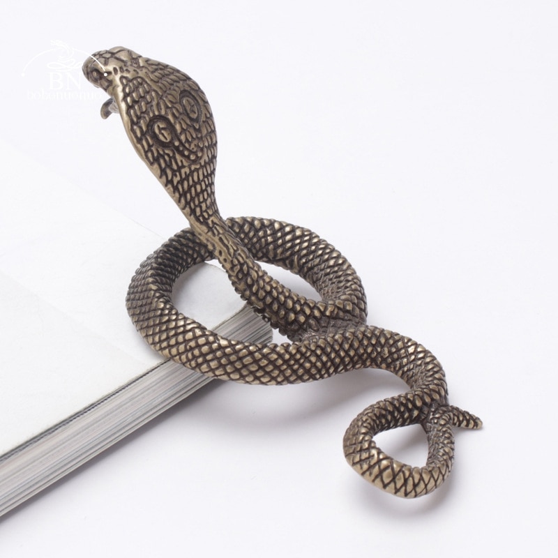 Antique Copper Cobra Snake Figurine