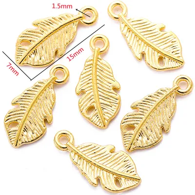 Antique Style Feather Charm (50 pcs)