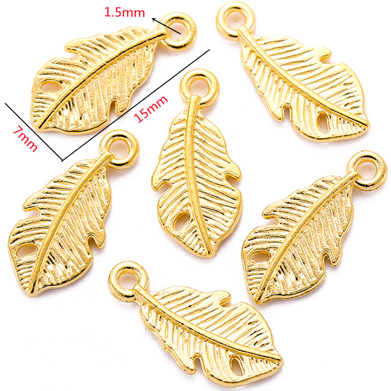Antique Style Feather Charm (50 pcs)