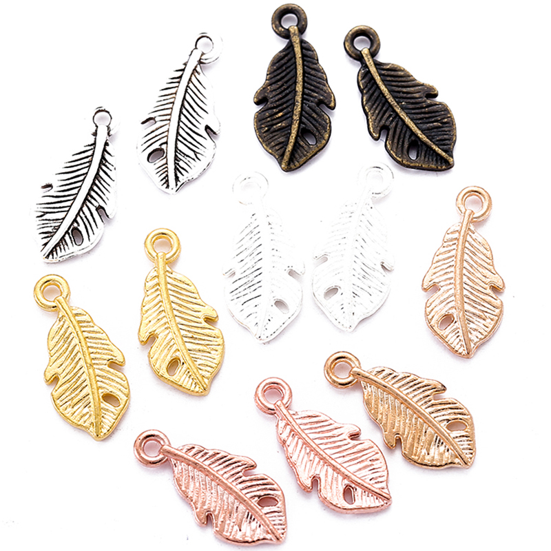 Antique Style Feather Charm (50 pcs)