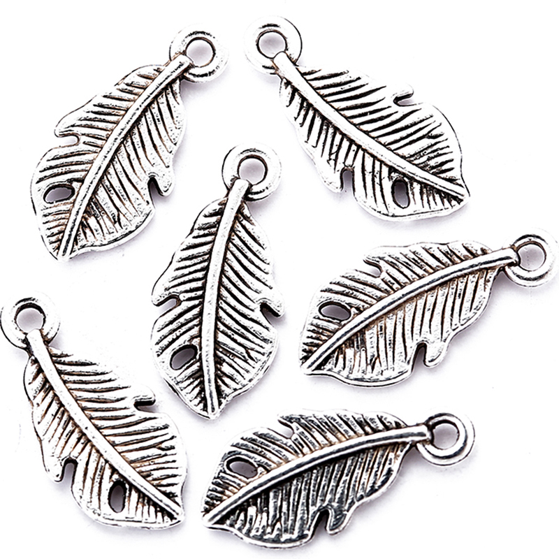 Antique Style Feather Charm (50 pcs)