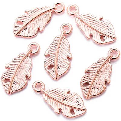 Antique Style Feather Charm (50 pcs)