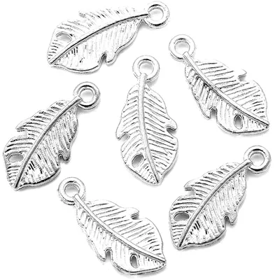 Antique Style Feather Charm (50 pcs)