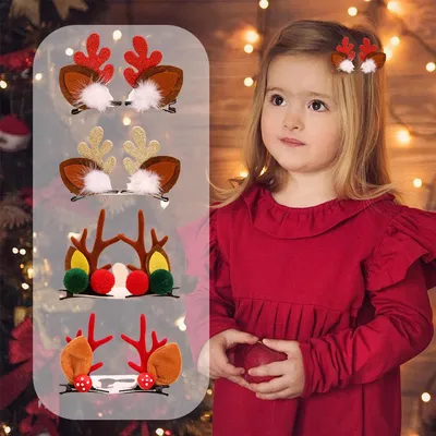 Antler Hair Clips Christmas Accessory (2 pcs)