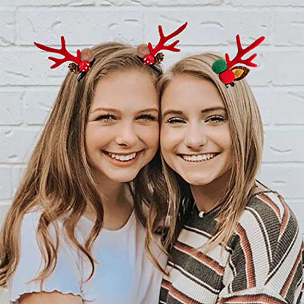 Antler Hair Clips Christmas Accessory (2 pcs)