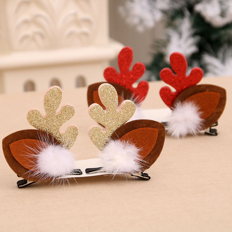 Antler Hair Clips Christmas Accessory (2 pcs)