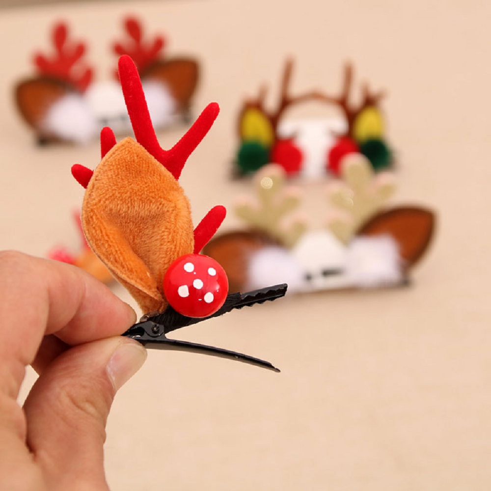 Antler Hair Clips Christmas Accessory (2 pcs)
