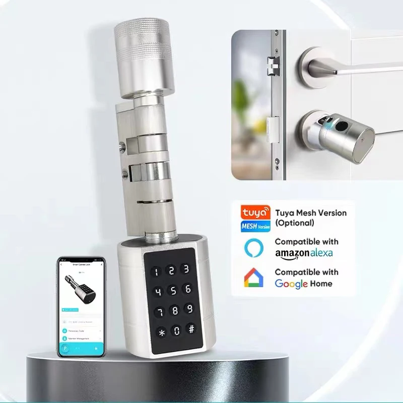 APP Fingerprint Cylinder Electronic Smart Door Lock Digital Keypad Code Key Card Remote Control Adjustable Home APP Fingerprint Cylinder Electronic Smart Door Lock Digital Keypad Code Key Card Remote Control Adjustable Home