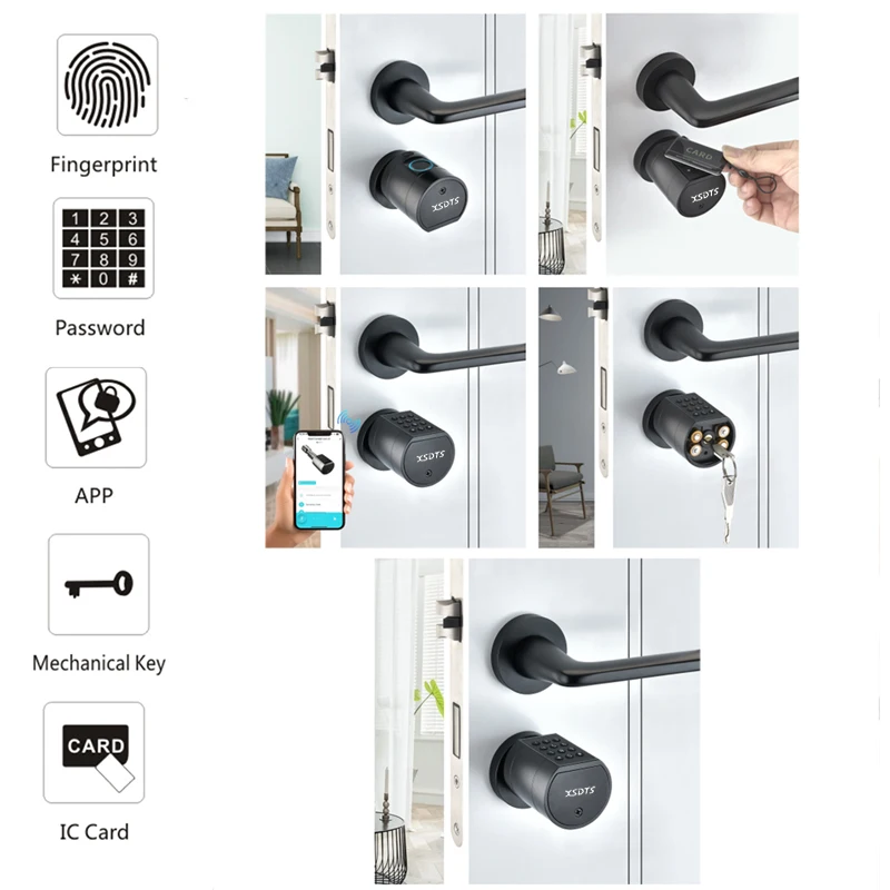 APP Fingerprint Cylinder Electronic Smart Door Lock Digital Keypad Code Key Card Remote Control Adjustable Home APP Fingerprint Cylinder Electronic Smart Door Lock Digital Keypad Code Key Card Remote Control Adjustable Home