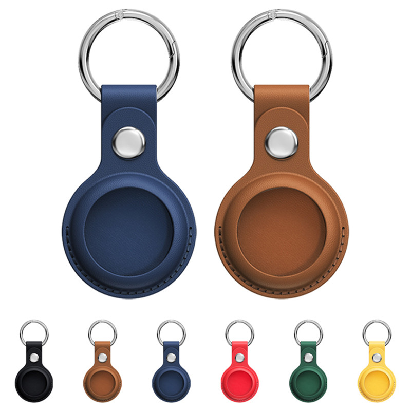 Apple Airtags Case Leather Keychain Protective For Airtag Tracker Locator Device Anti-lost For air tag Apple Airtags Case Leather Keychain Protective For Airtag Tracker Locator Device Anti-lost For air tag