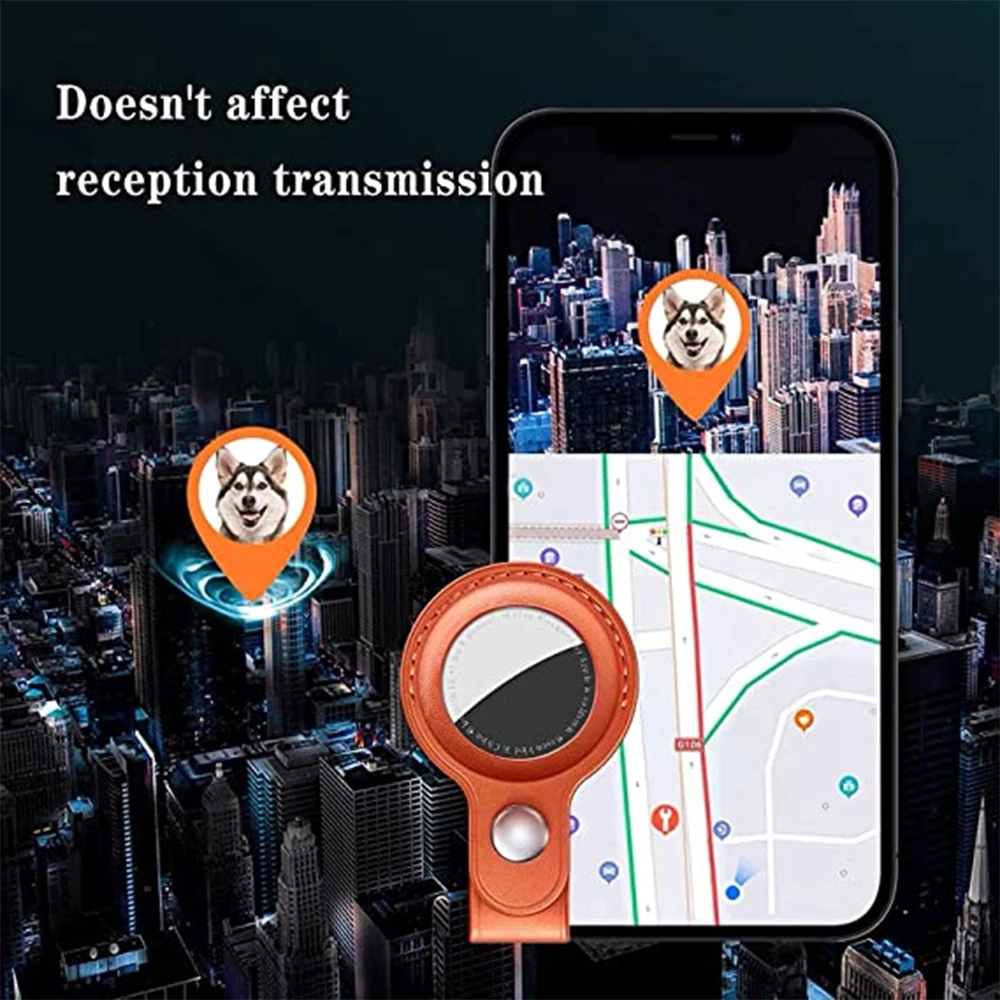 Apple Airtags Case Leather Keychain Protective For Airtag Tracker Locator Device Anti-lost For air tag Apple Airtags Case Leather Keychain Protective For Airtag Tracker Locator Device Anti-lost For air tag