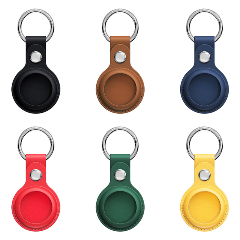 Apple Airtags Case Leather Keychain Protective For Airtag Tracker Locator Device Anti-lost For air tag Apple Airtags Case Leather Keychain Protective For Airtag Tracker Locator Device Anti-lost For air tag