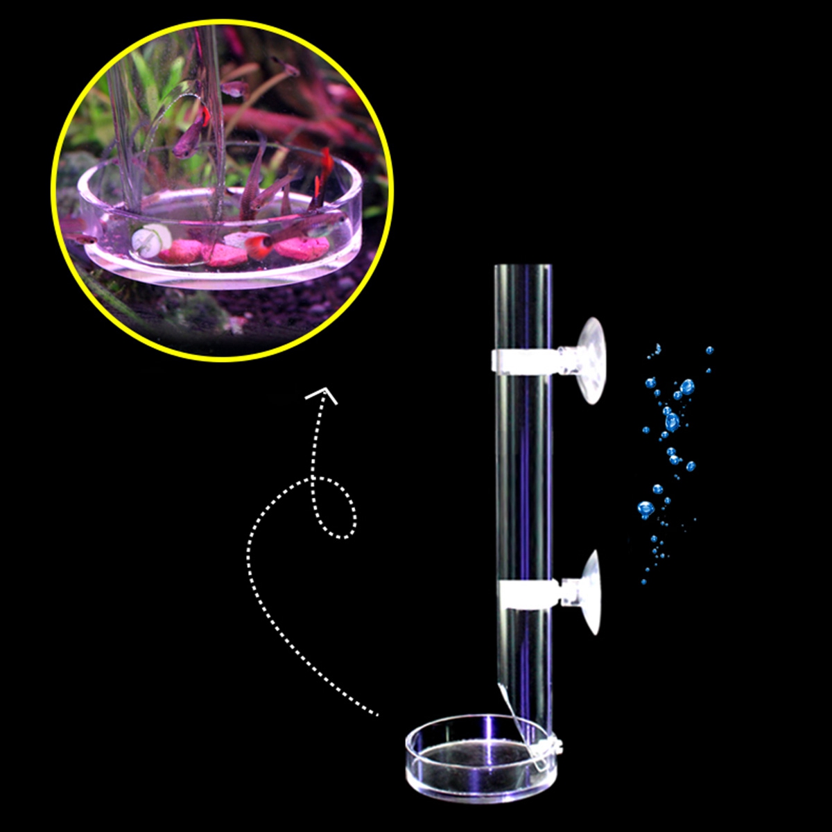 Aquarium Acrylic Shrimp Feeding Tube