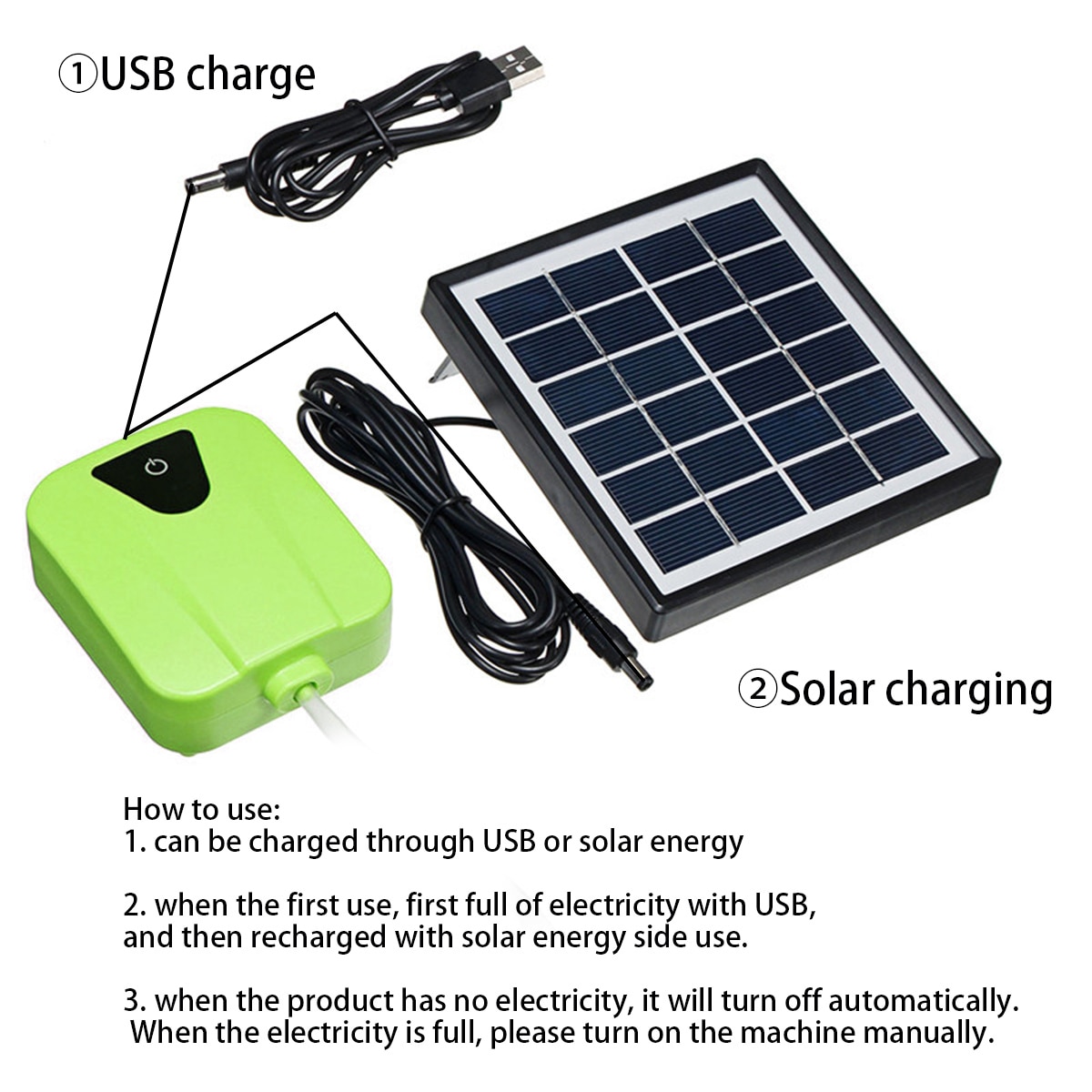 Aquarium Air Pump Solar Oxygenator Aquarium Air Pump Solar Oxygenator