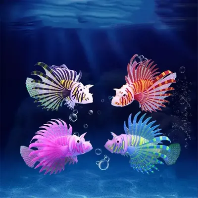 Aquarium Artificial Luminous Lionfish Fish Tank Landscape Silicone Fake Fish Floating Glow In Dark Ornament Home Aquarium Artificial Luminous Lionfish Fish Tank Landscape Silicone Fake Fish Floating Glow In Dark Ornament Home