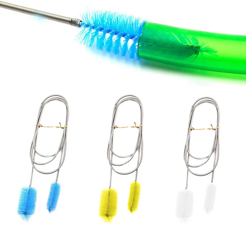 Aquarium Cleaning Brush for Water Hose Lily Pipe Air Tube Stainless Steel Flexible Bent Tube Double Head Brush Fish Aquarium Cleaning Brush for Water Hose Lily Pipe Air Tube Stainless Steel Flexible Bent Tube Double Head Brush Fish