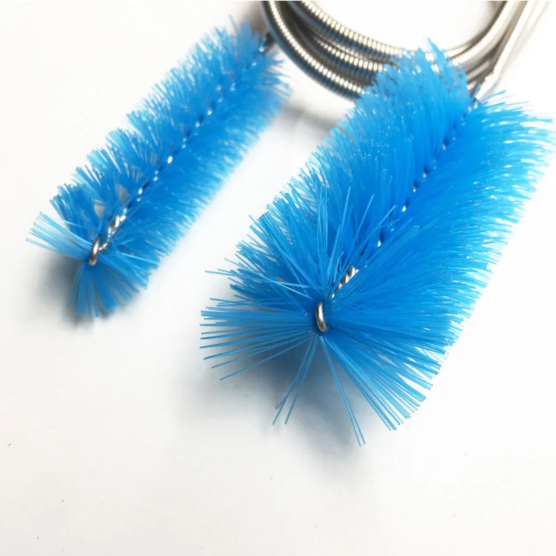 Aquarium Cleaning Brush for Water Hose Lily Pipe Air Tube Stainless Steel Flexible Bent Tube Double Head Brush Fish