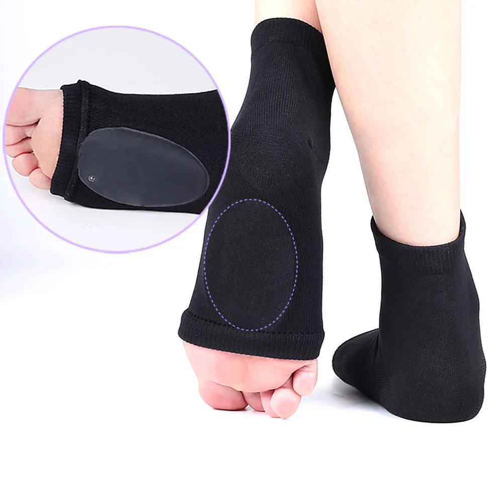 Arch Support Sleeve Cushioned Soft Elastic Gel Pad Fabric Arch Sock for Flat Foot Pain Relief Plantar Fasciitis Heel