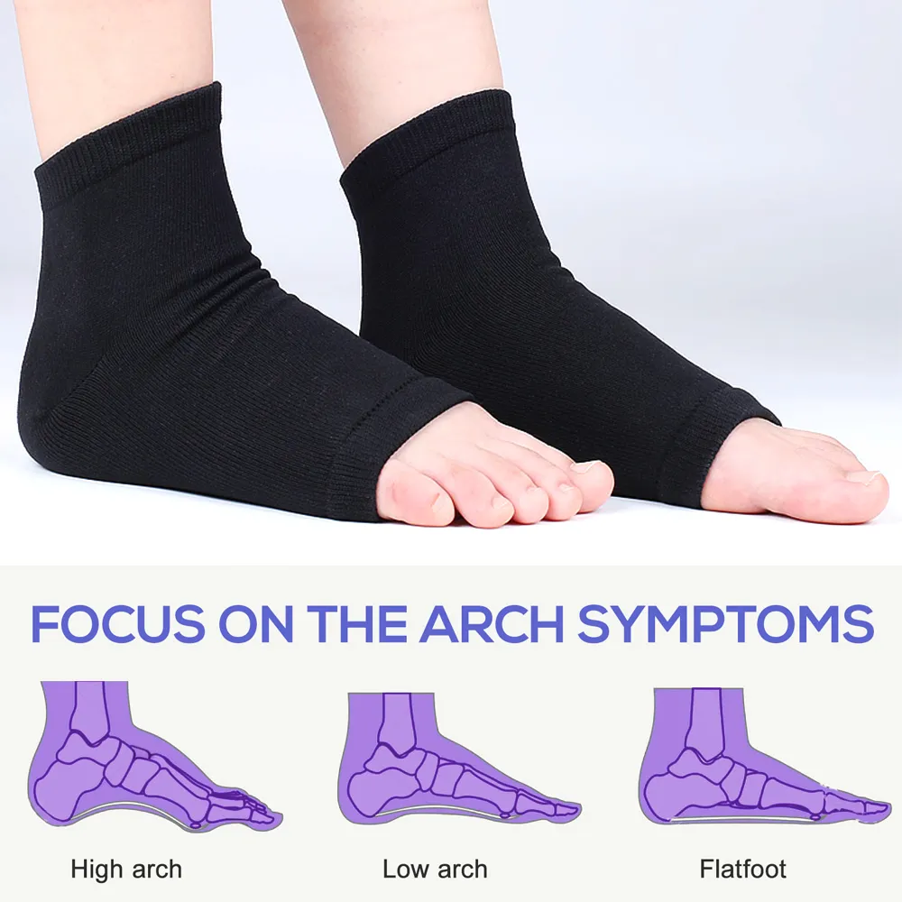 Arch Support Sleeve Cushioned Soft Elastic Gel Pad Fabric Arch Sock for Flat Foot Pain Relief Plantar Fasciitis Heel Arch Support Sleeve Cushioned Soft Elastic Gel Pad Fabric Arch Sock for Flat Foot Pain Relief Plantar Fasciitis Heel