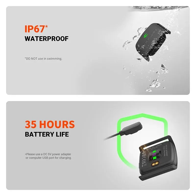Armband Heart Rate Monitor with HR Zones/Calories HRM Sensor for Fitness Cycling BLE5.0 ANT+ for Peloton,Zwift,Wahoo