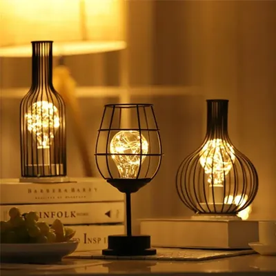Art LED Table Lamp Reading Lamp Night Light Bedroom Bedside Lamp Desk Lighting Living Room Retro Classic Iron Home
