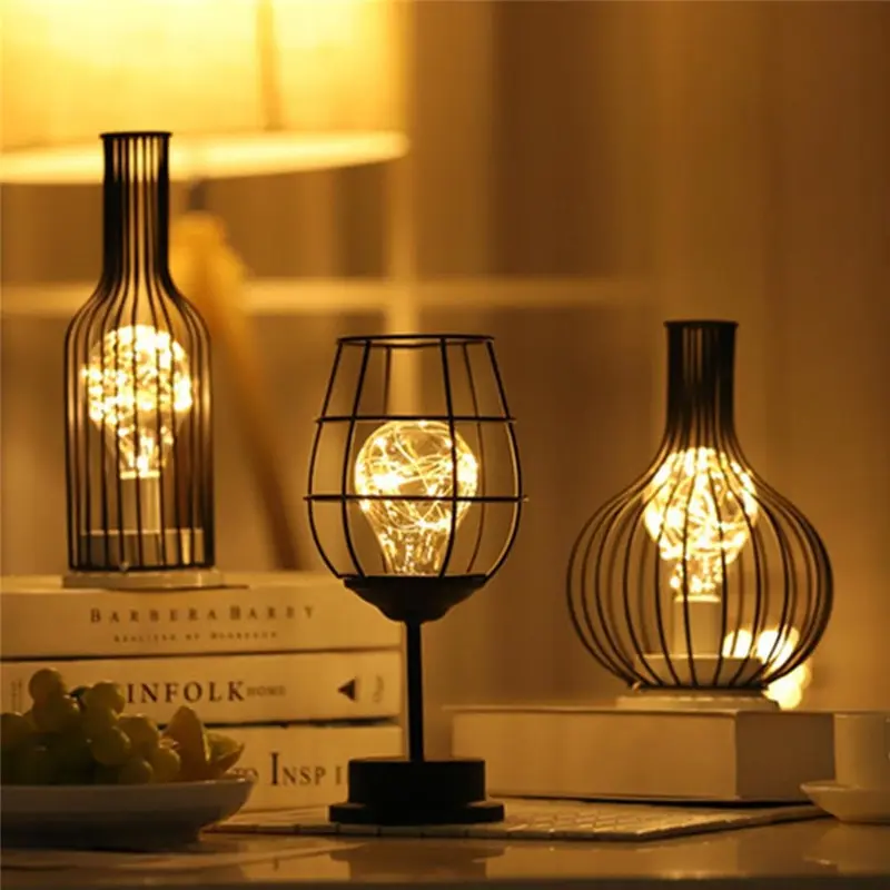 Art LED Table Lamp Reading Lamp Night Light Bedroom Bedside Lamp Desk Lighting Living Room Retro Classic Iron Home
