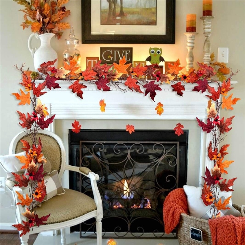 Artificial Autumn Leaves Garland