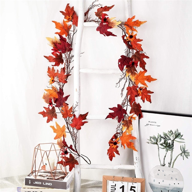 Artificial Autumn Leaves Garland