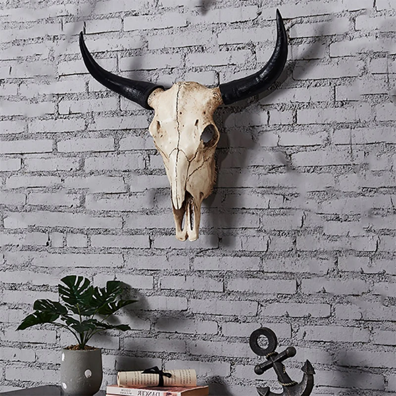 Artificial Cow Skull Sheep Skull Wall Decor Handmade Farmhouse Decor Wall SculptureFor Home Bar Restaurant Decoration