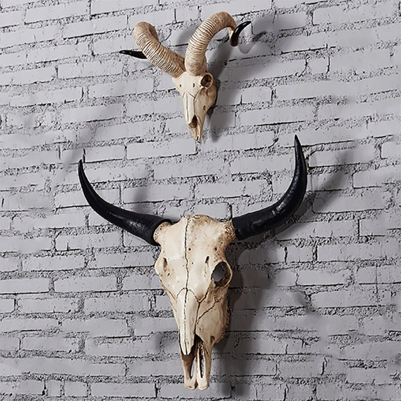 Artificial Cow Skull Sheep Skull Wall Decor Handmade Farmhouse Decor Wall SculptureFor Home Bar Restaurant Decoration